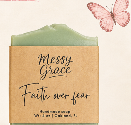 Faith Over Fear soap, Eucalyptus scent